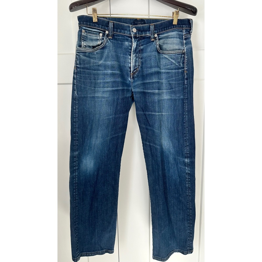 Citizens of Humanity Evans Relaxed Straight Leg Jeans Blue Indigo Mens 34